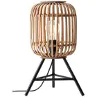 Brilliant Lampe De Chevet Boisrow Métal Bambou Brun | Convient pour 1x E27